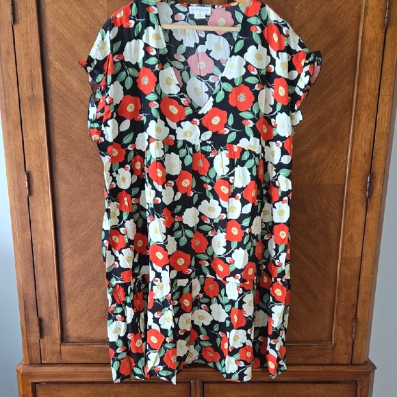 Chic Soul Floral Midi Dress - Black, Red, White - Picture 1 of 1